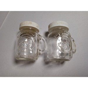 Golden Harvest‎ Vintage Clear Glass Salt and Pepper Shakers (5c7)